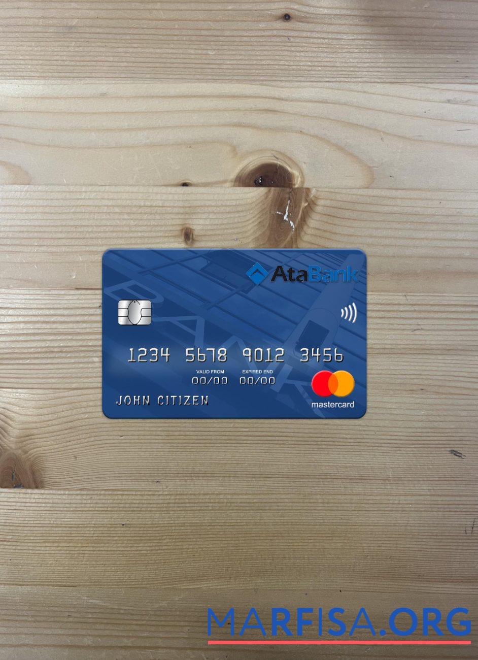 Realistic Azerbaijan ATA bank mastercard photolook front template